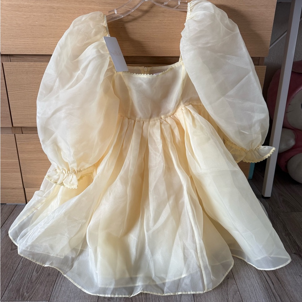 Selkie Banana Puff Sleeve Dress